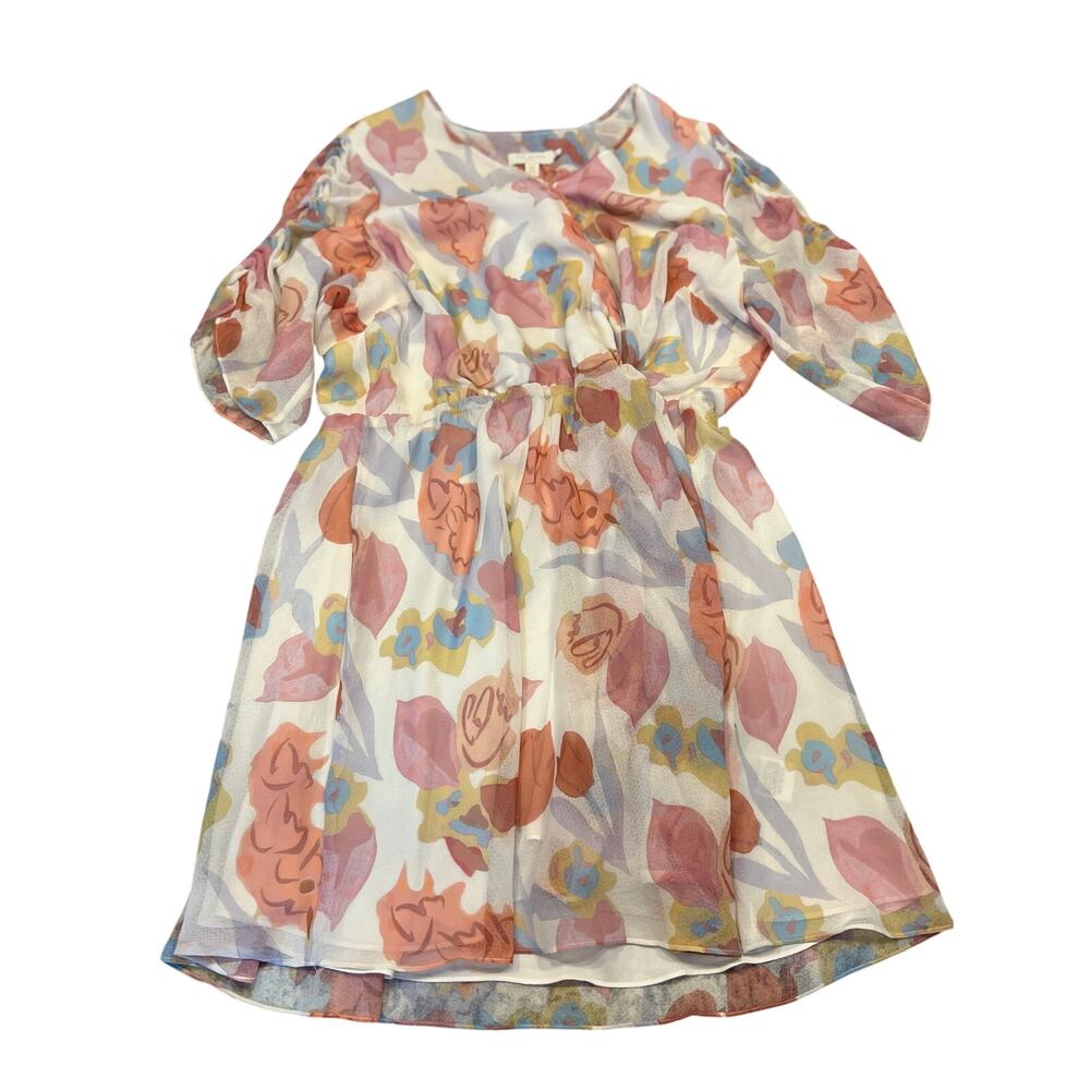 Ted Baker Juleah Ruched Sleeve Mini Dress floral print womens size 6